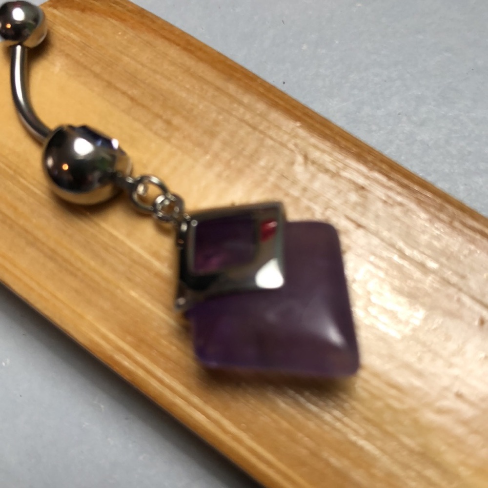 Amyethist belly ring